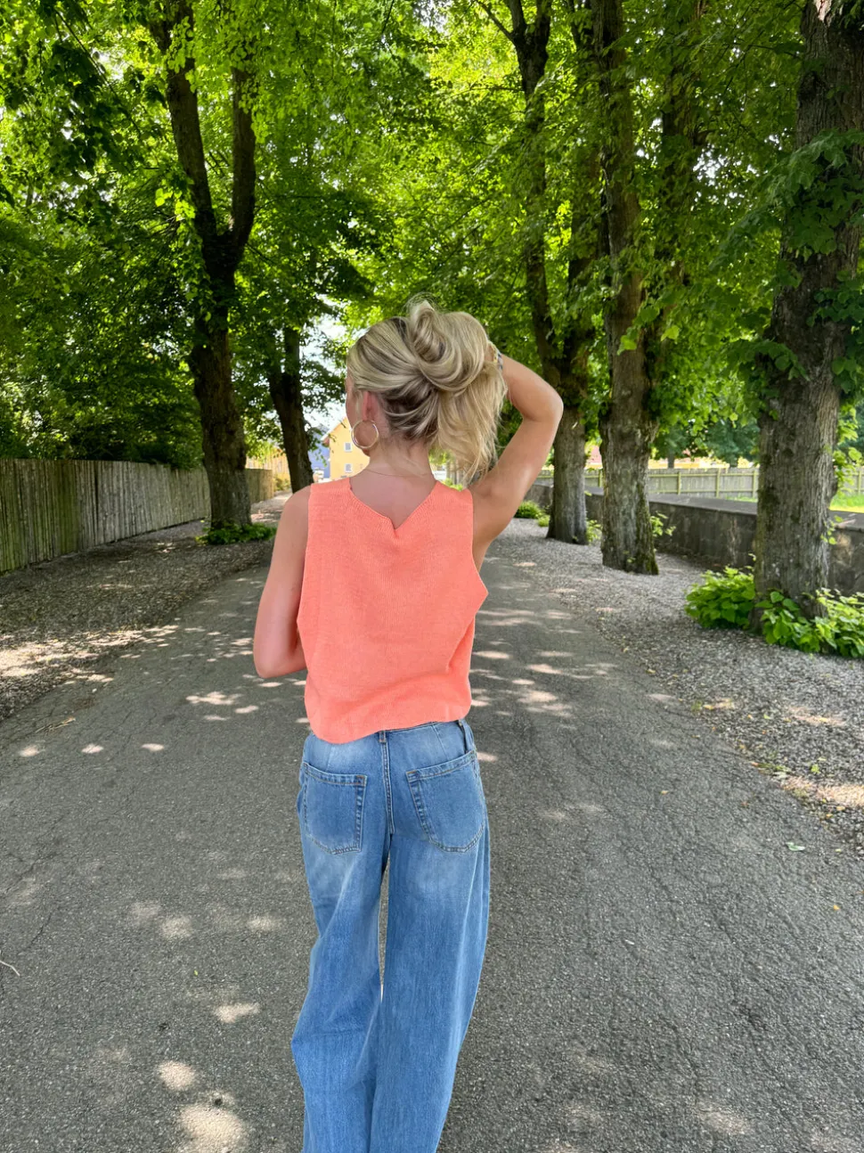 Frigg strikket top - Koral