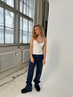 Gabardin jacquard jeans - Navy