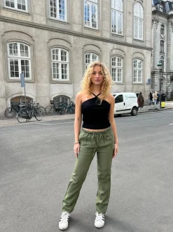 Gaia hør bukser - Kaki