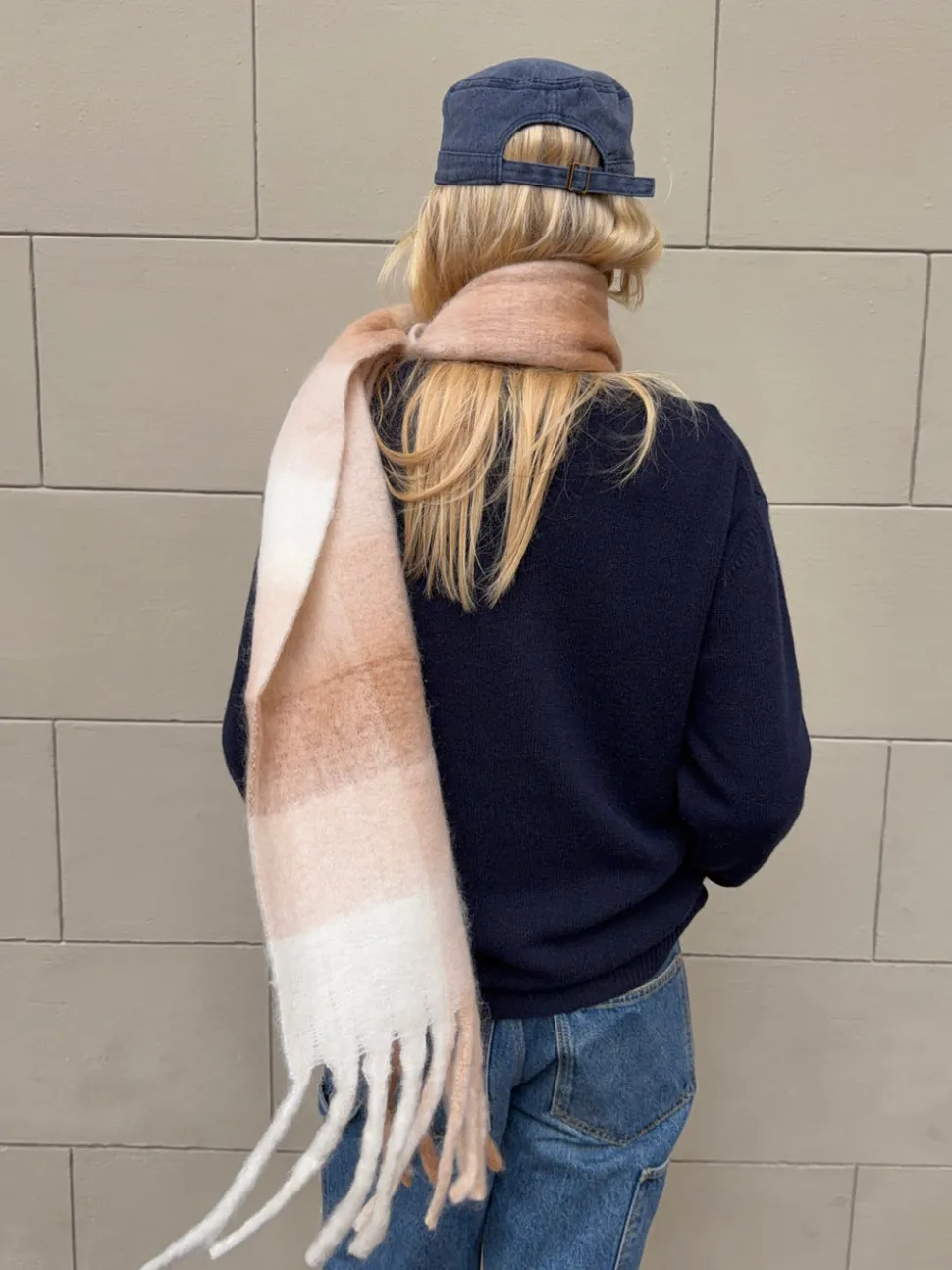 Gale tørklæde - Hvid/beige