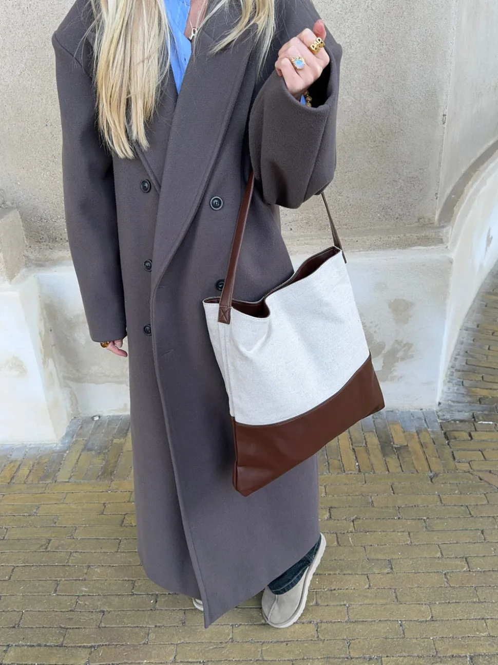 Genova skuldertaske - Beige/brun