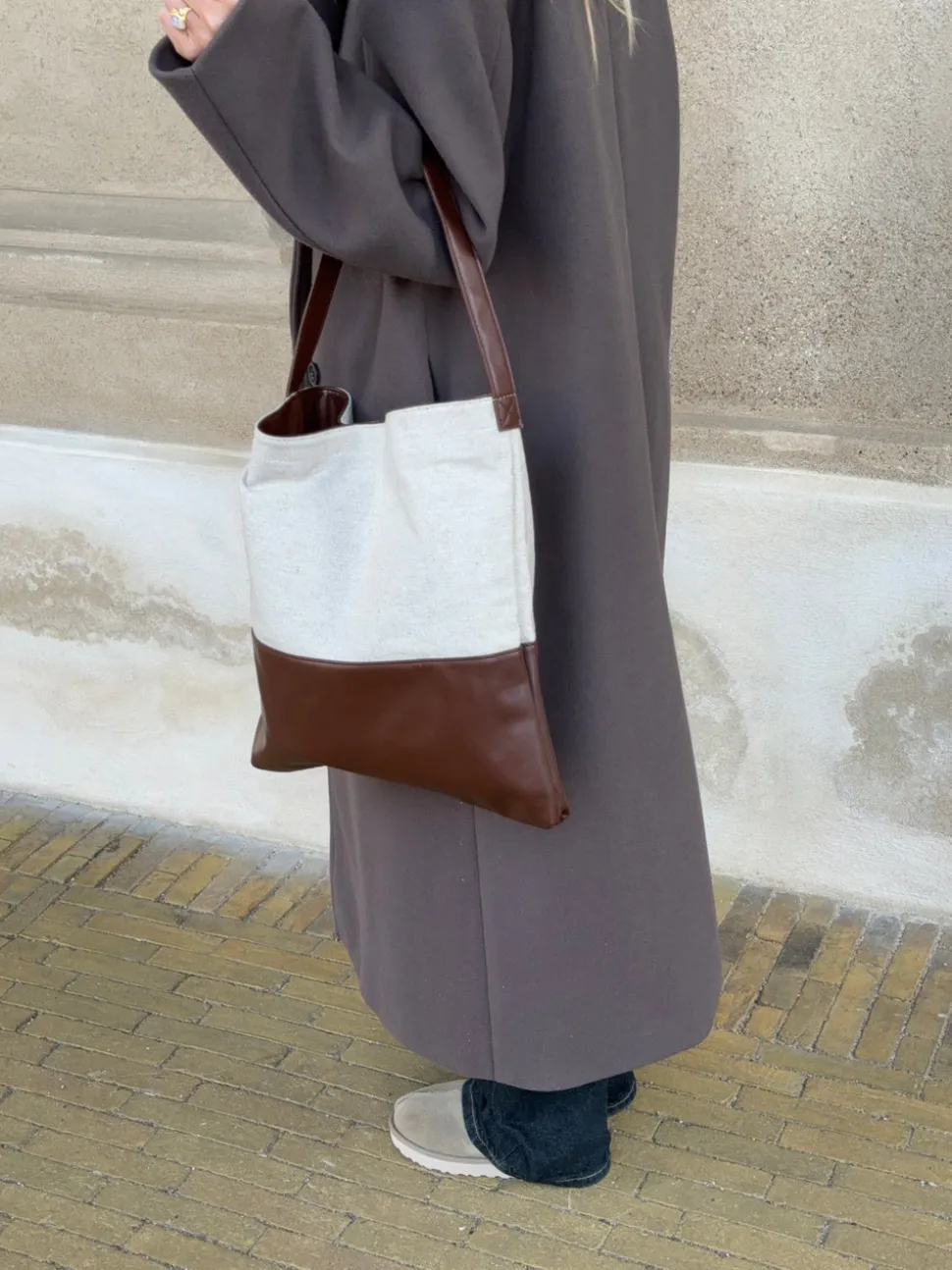 Genova skuldertaske - Beige/brun