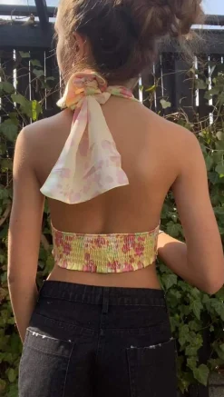 Gianna blomstertop - gul