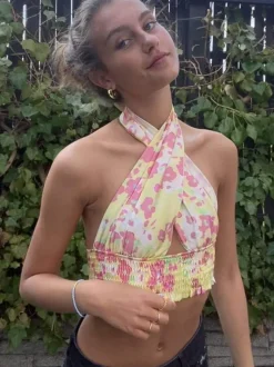 Gianna blomstertop - gul