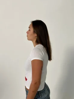 Give it your best shot baby tee - Hvid