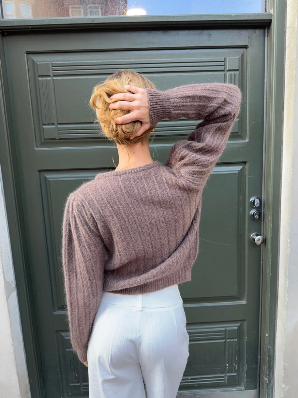 Grace cardigan i strik - Brun