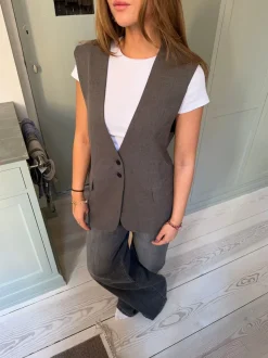 Harley vest med bånd - Grå