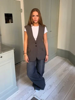 Harley vest med bånd - Grå
