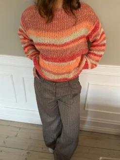 Helin striktrøje - Rød/Orange