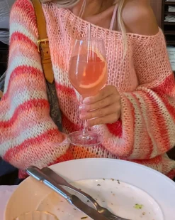 Helin striktrøje - Rød/Orange