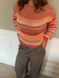 Helin striktrøje - Rød/Orange