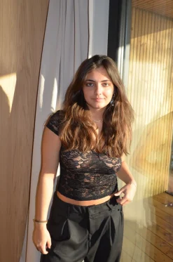Hemilly bluse med bolder - Sort