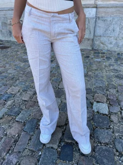 Herringbone bukser - Beige/hvid