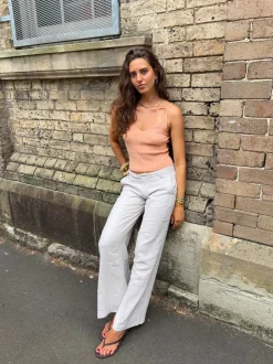 Herringbone bukser - Beige/hvid