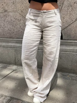 Herringbone bukser - Beige/hvid