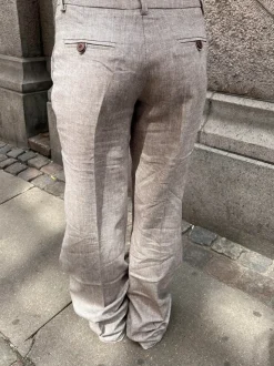 Herringbone bukser - Brun/hvid