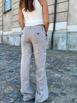 Herringbone bukser - Brun/hvid