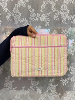 Honey computer sleeve - Lyserødt med striber