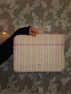 Honey computer sleeve - Lyserødt med striber