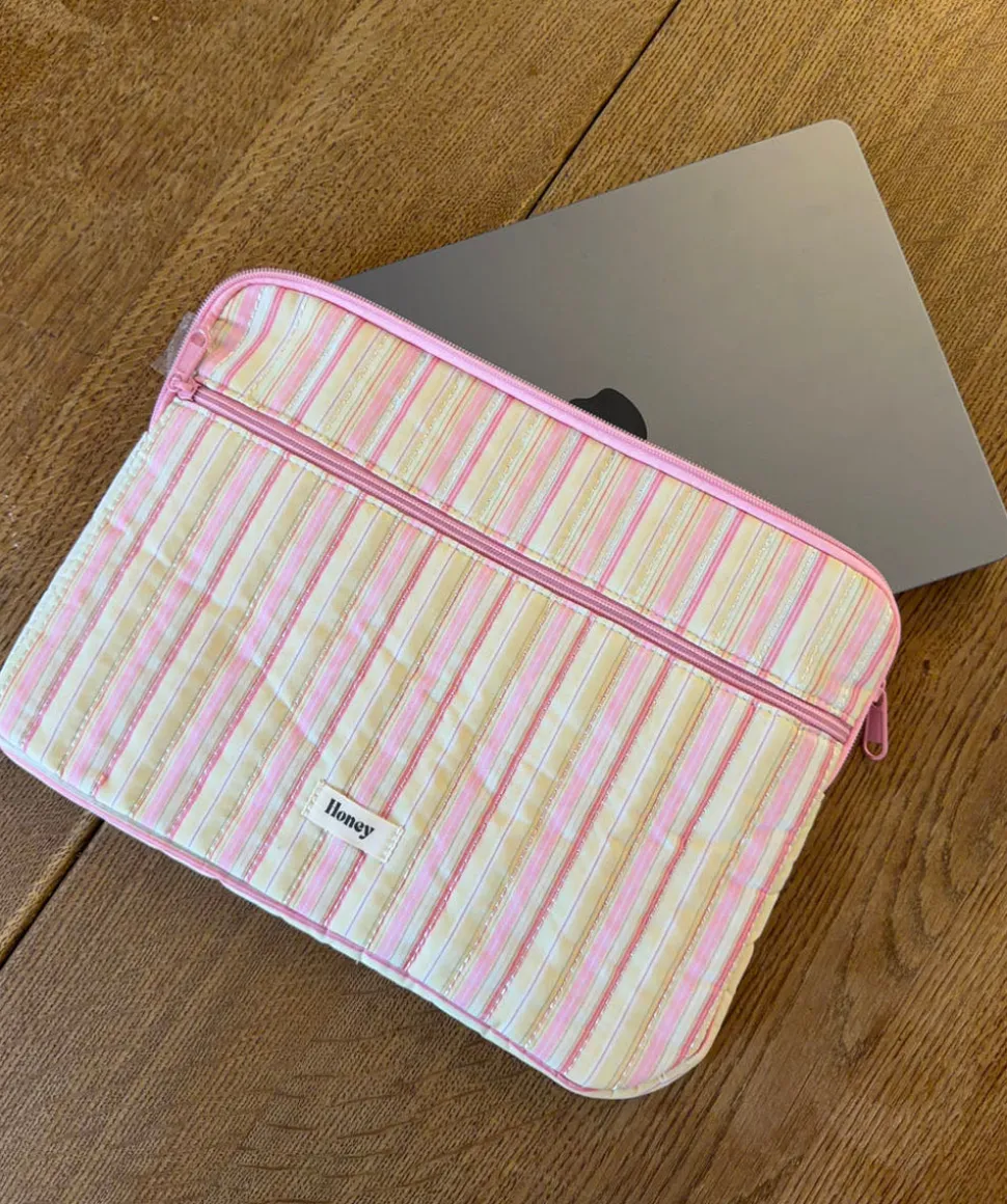 Honey computer sleeve - Lyserødt med striber