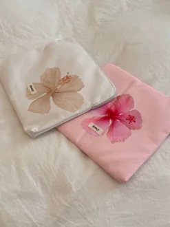 Honey computer sleeve - Lyserød med pink blomst