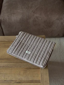 Honey computersleeve med striber - Beige/brun