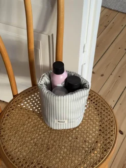 Honey lille opbevaring med striber -Hvid/grøn
