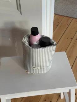 Honey lille opbevaring med striber -Hvid/grøn