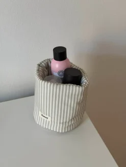 Honey lille opbevaring med striber -Hvid/grøn