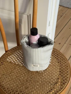 Honey lille opbevaring med striber -Hvid/grøn