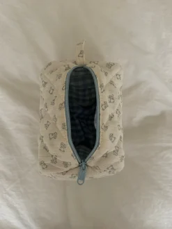Honey lille toilettaske - Off white med bamser