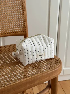 Honey lille toilettaske med prikker - Hvid/navy
