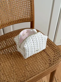 Honey lille toilettaske med prikker - Hvid/navy