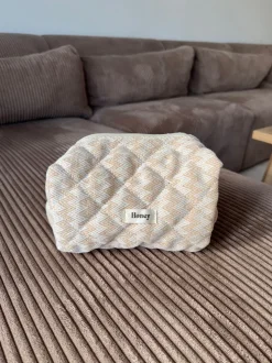 Honey lille toilettaske med mønster - Beige