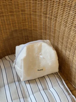 Honey lille toilettaske med broderi - Hvid