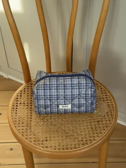 Honey lille toilettaske med tern - Blå