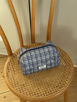 Honey lille toilettaske med tern - Blå