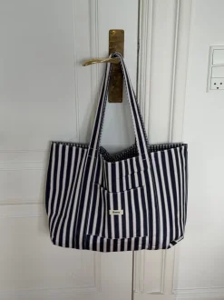 Honey net med striber - Navy/hvid