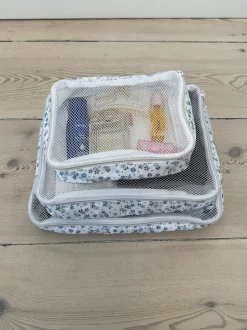 Honey packing cubes - Hvid med blå blomster