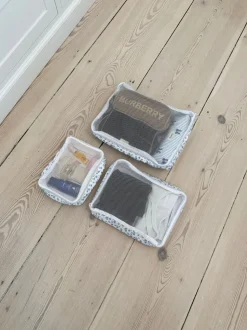 Honey packing cubes - Hvid med blå blomster