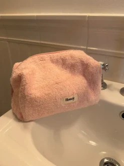 Honey stor toilettaske - Lyserød fluffy
