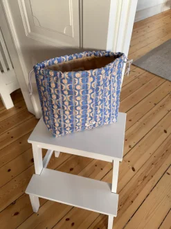Honey toilettaske med sol og måneprint - Blå/gul