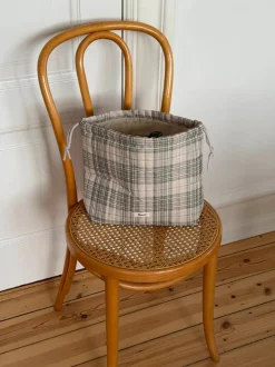 Honey toilettaske med tern - Beige/grøn