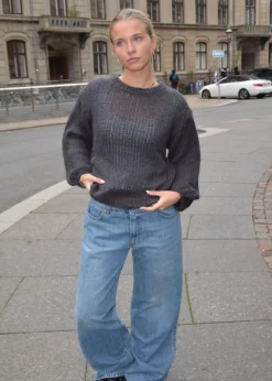 Ina striktrøje - Mørk grå