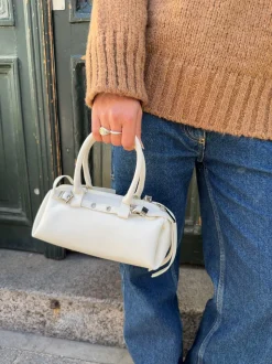Ines håndtaske med spænde - Hvid