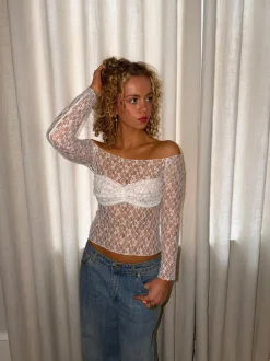 Inez blondebluse - Hvid
