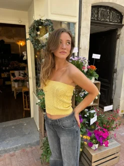 Isla strikket tubetop - Gul