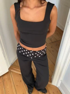 Isolda top med åben ryg - Sort