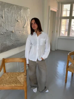 Jannie skjorte med åben ryg - Hvid
