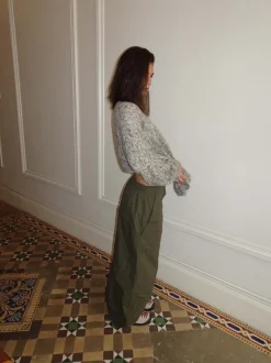 Jeala striktrøje - Beige/grå